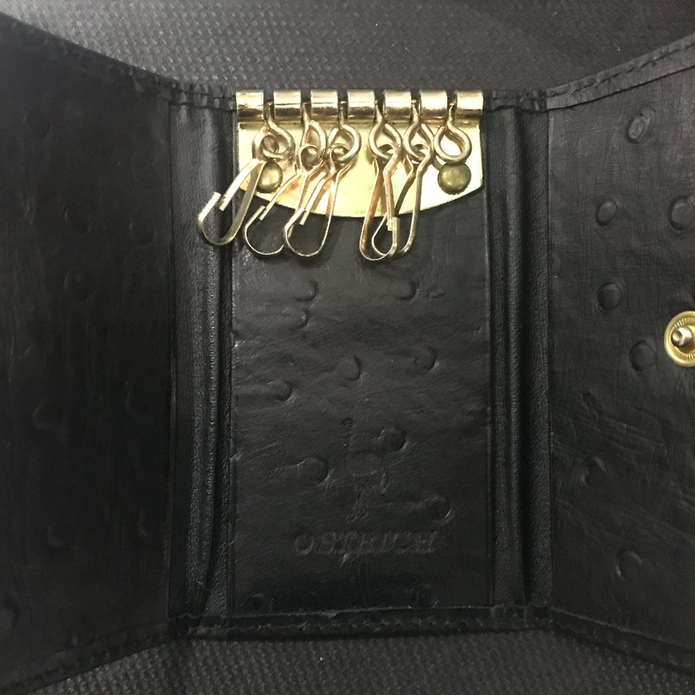 Ostrich leather  Key holder & card wallet